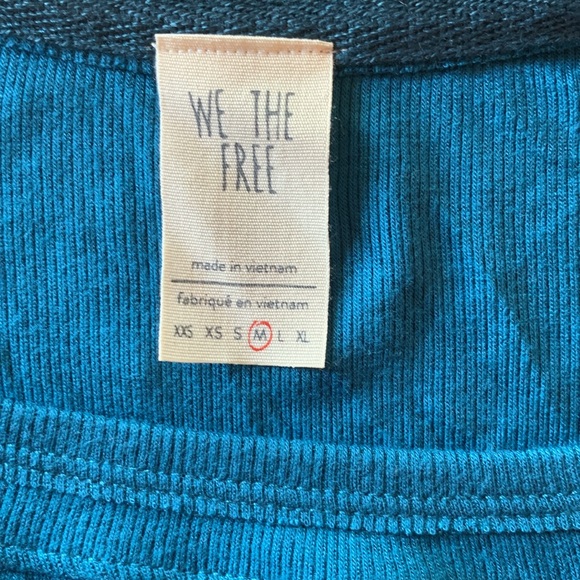 NWT We the Free Teal Love Valley Ribbed Long Sleeve Tunic Tee Medium Free People - Picture 5 of 14